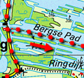 route met gestippelde lijn