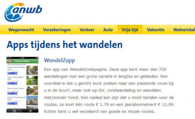 WandelZapp favoriet ANWB