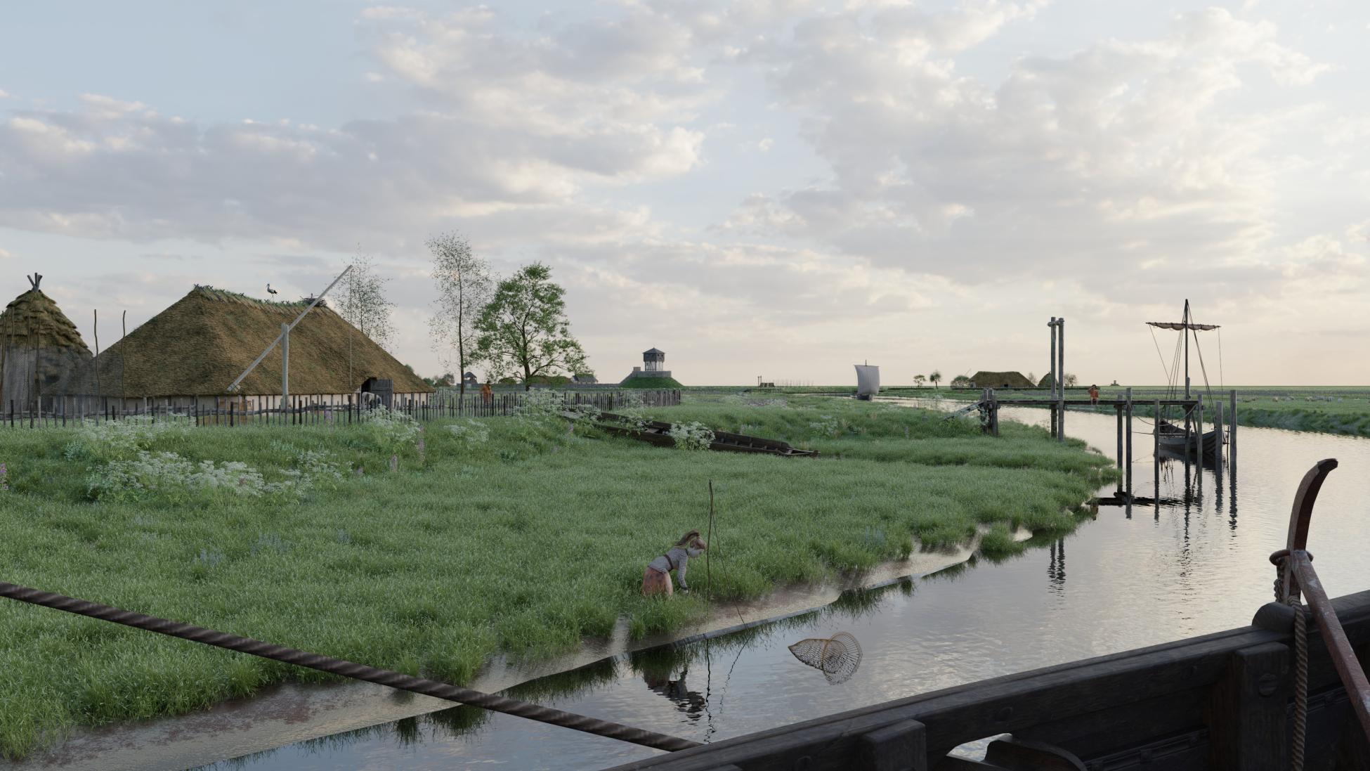 Wemeldinge zoals het er in 1150 uitgezien zou kunnen hebben