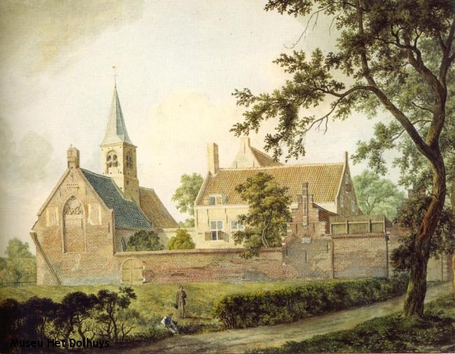 Tekening Pest- en Dolhuis Haarlem, ca. 1800