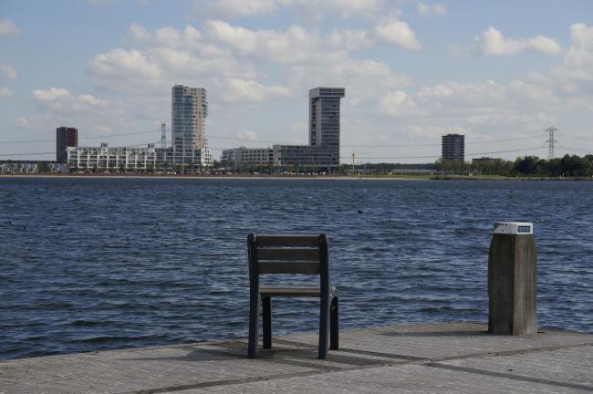 uitzicht op de badplaats