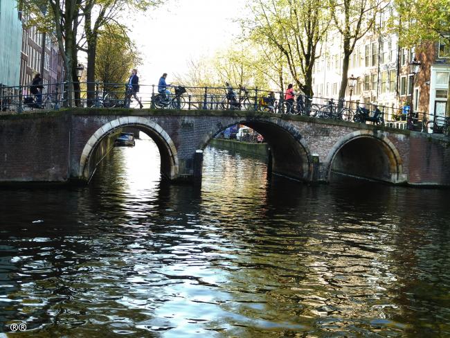 Oude stenen brug Amsterdam