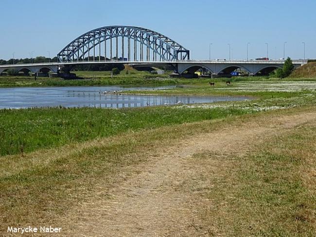Oude IJsselbrug vanaf het graspad