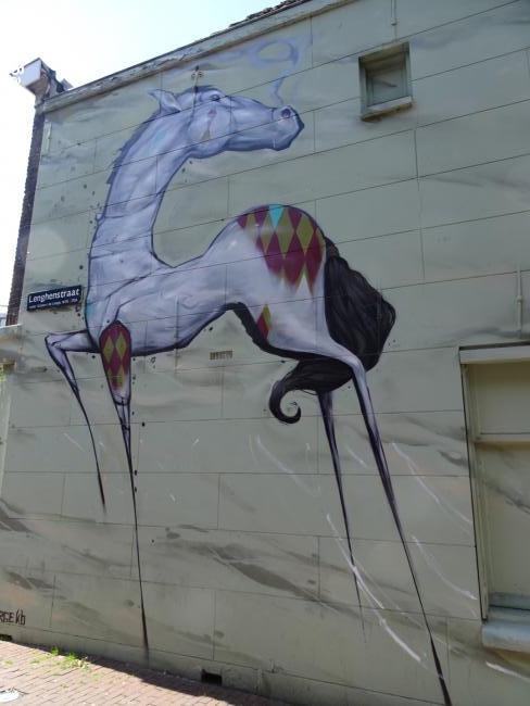 Street art met paard