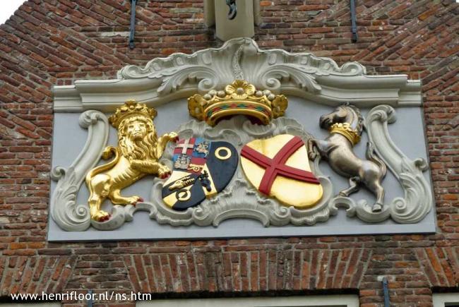 Het wapen van Willem Parker en Jacoba Maria van Bueren langs de Nieuwendijk te Vlissingen 