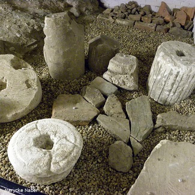 Fragmenten zuilen en platen Romeinse tempel