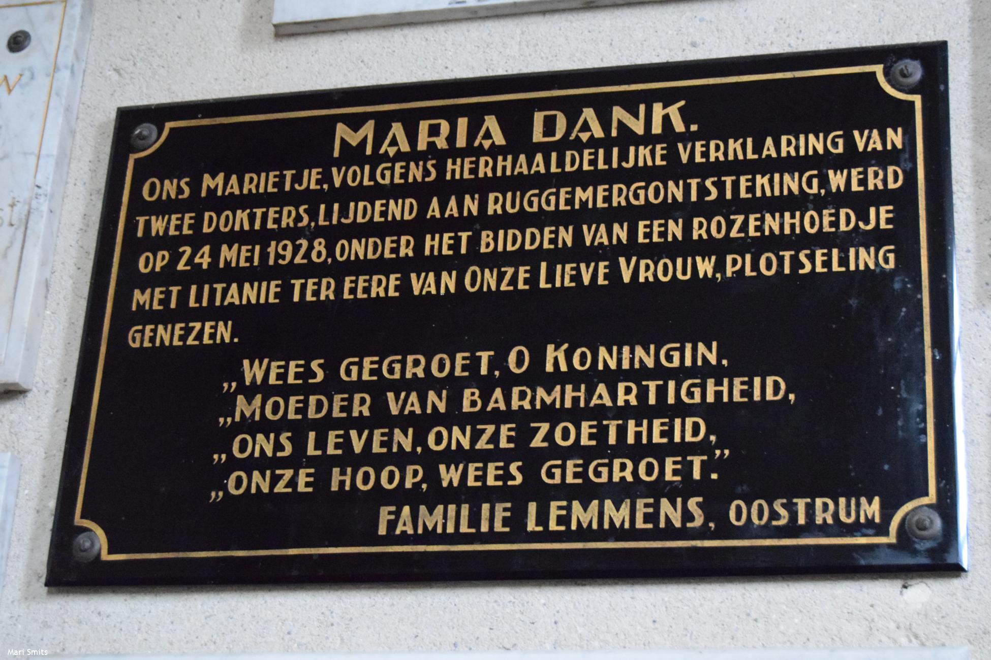 Ex-voto Marietje Lemmens