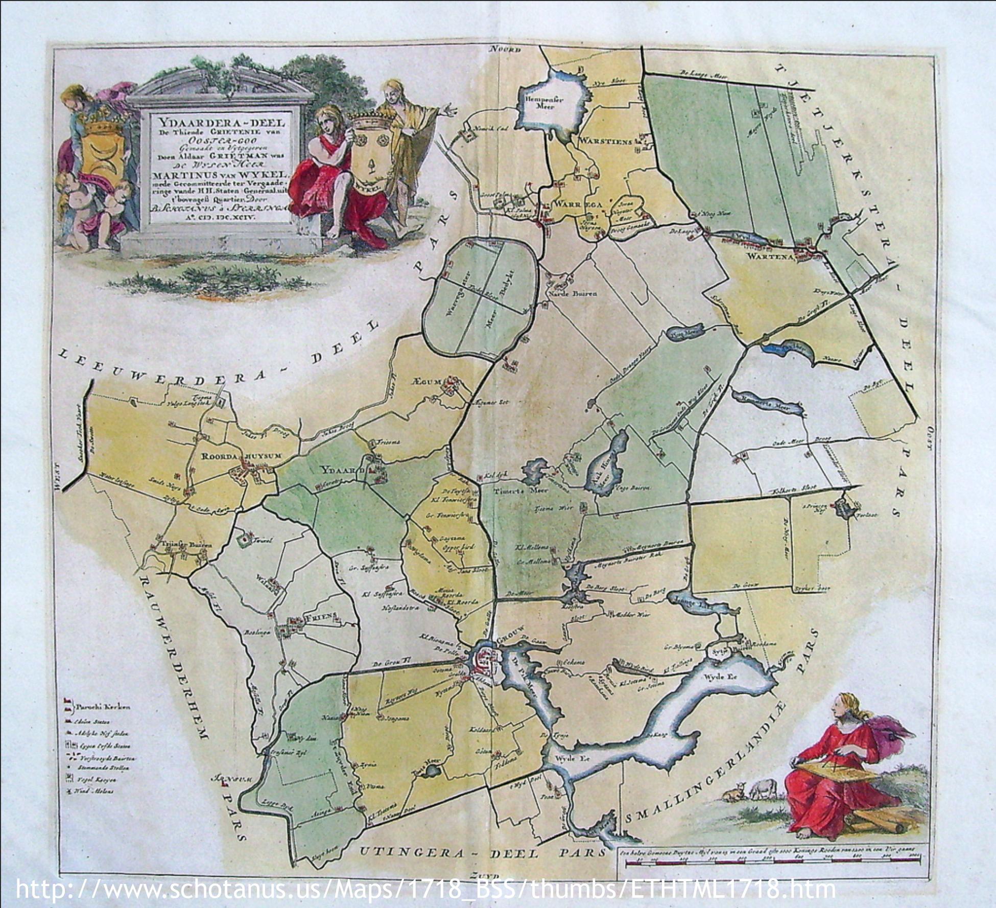 Wandelgebied (1718 Friese grietenij landkaarten van Bernardus Schotanus a Steringa)