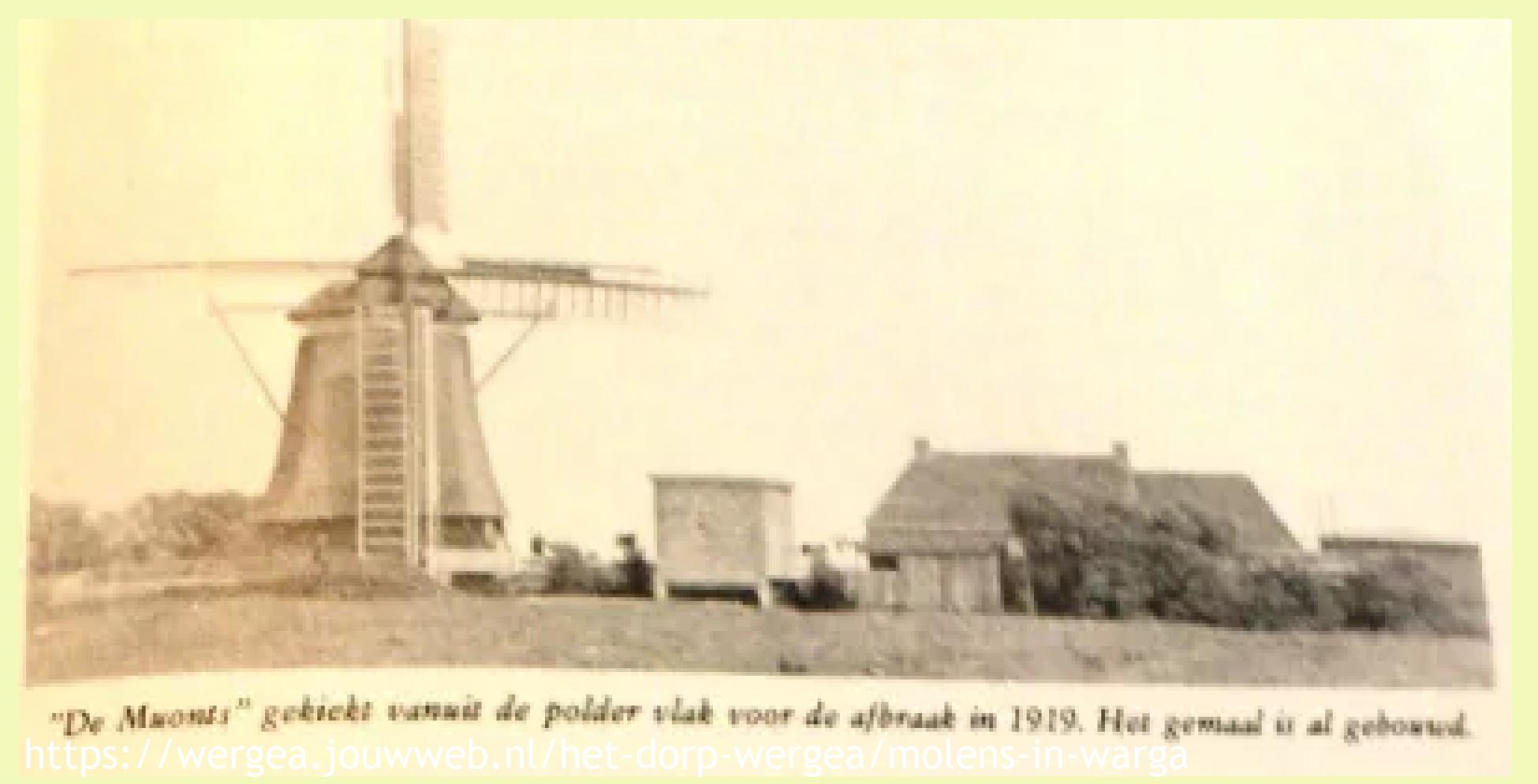 Poldermolen "Muonts" Wergaester Mar (afgebroken 1919)