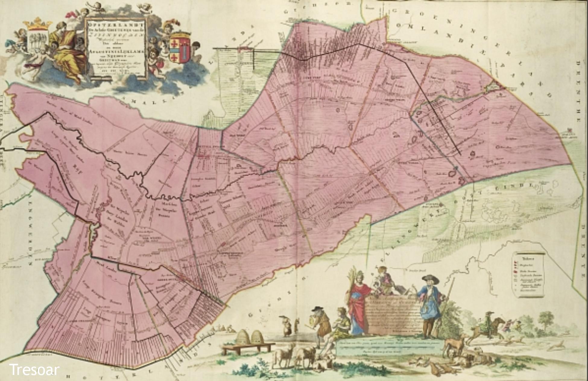 Opsterland in atlas van Schotanus 1718